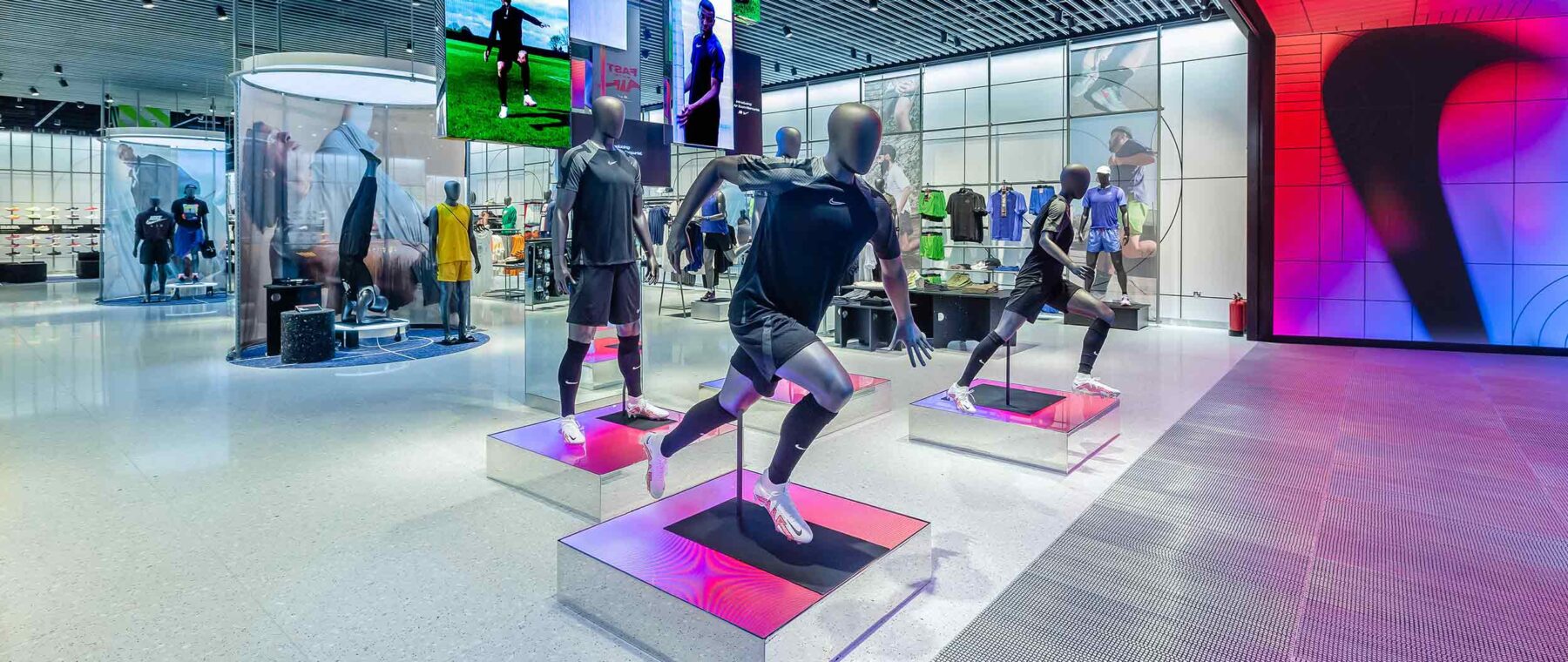The interior of the Nike store in Dubai, for whom Crowd provided digital marketing services.